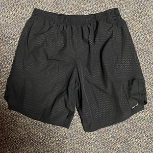 Black athletic shorts with built in lining
